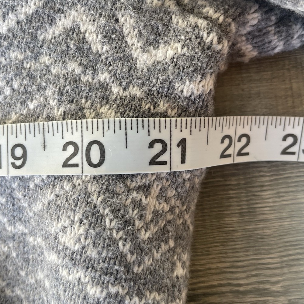 Banana Republic Gray Sweater Cardigan Women L Wool Cotton Knit Leather - Picture 7 of 7
